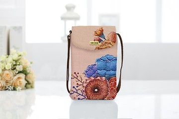 手機袋S  防潑水 平織緹花 紅苓  iphone12  斜背