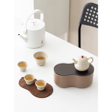 快客杯一壺露營陶瓷便攜旅行茶具套裝功夫茶具茶壺茶杯陶瓷蓋碗