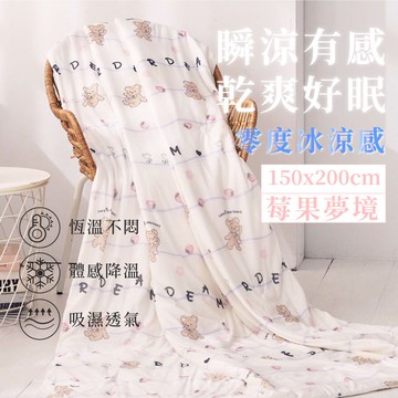 【ELVIS愛菲斯】韓風美顏零度冰紗涼被150x200cm-莓果夢境