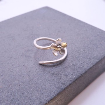 小花 - 纖細感 純銀戒指