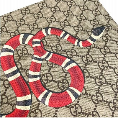 GUCCI/グッチ GGスプリーム×キングスネーク 473904 スネーク/蛇 クラッチバッグ ベージュ×黒 ユニセックス | LINEブランドカタログ