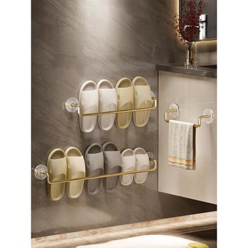拖鞋架亞克力掛架免打孔壁掛式廁所門后收納神器衛生間浴室置物架