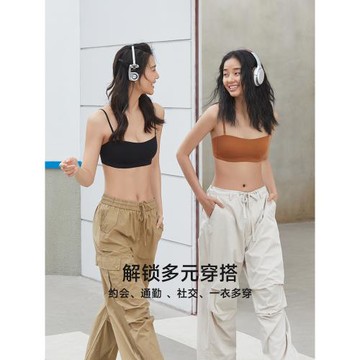 Relax young青仰半杯內衣女無鋼圈抹胸內搭薄款小胸聚攏美背文胸