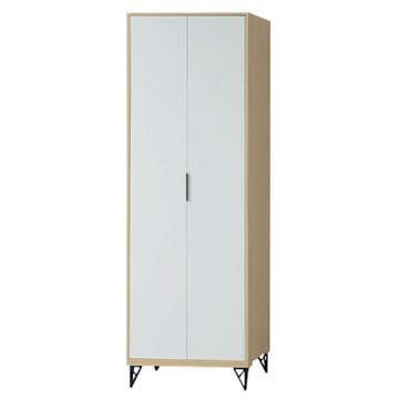 文創集 普伊斯2.5尺二門內雙吊鐵腳衣櫃(二色可選)-76x55x202cm免組