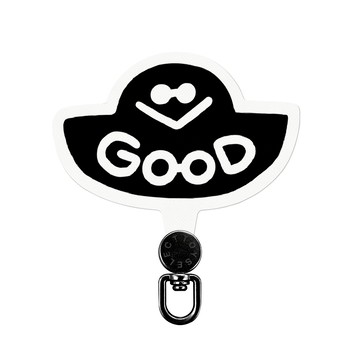 【插畫家聯名】同事波菜GOOD黑元寶旋轉手機掛片/夾片