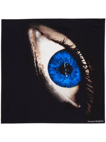 Alexander McQueen - eye-print silk scarf - women - Silk - One Size - Black