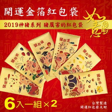2019年豬年開運紅包袋 神豬系列 豬厲害紅包袋6入一組(2組)