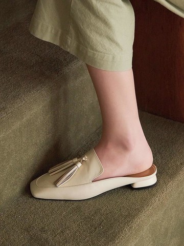 N20-S178_Backless Tassel Loafer_Cream