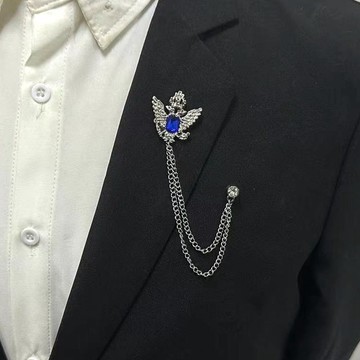 台灣出貨✨衣服飾品男士氣質胸針西裝西服別針胸花個性鏈條復古流蘇老鷹領針配飾飾品