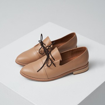 慢動作抓皺小皮鞋-淡漠裸