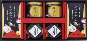  海の恵詰合せ のり佃煮瓶詰 (80g) 鮭ほぐし (50g) かつおだし (4g×8)× 各2