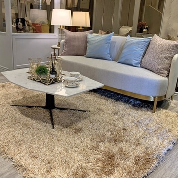 【FUWALY】柔軟長毛地毯-地堡-金-160x230CM (地毯 地墊 長毛 柔軟 毛毯 雙色 生活美學)