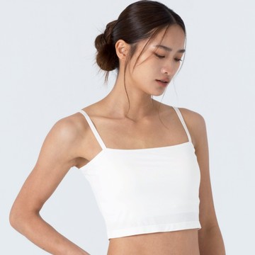 Bra Top涼感細肩平口短版背心-白色
