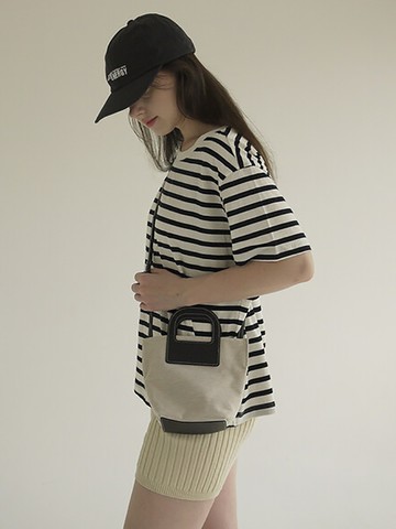 [Exclusive]Handle Canvas Mini Bag_2color