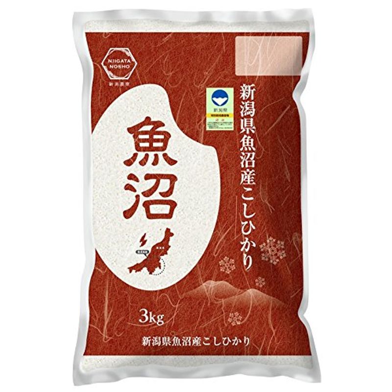 精米 新潟県産 新潟県認証特別栽培米 白米 魚沼産コシヒカリ 3kg