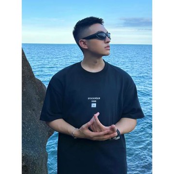 純元AC代工廠1996系列Face表情笑臉飾片字母印花寬松短袖T恤男女