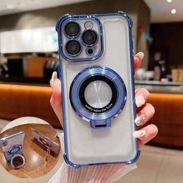 適用iphone16promax手機殼17帶支架iphone11蘋果13保護殼 四角防摔12 14 15plus透明7 8指環扣車載全包邊SE軟