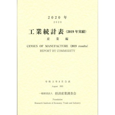 工業統計表 産業編 2020年 2019年実績