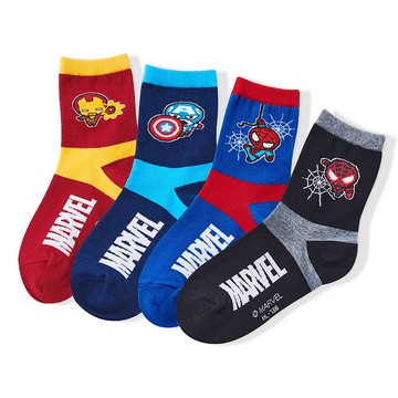 【ONEDER旺達】MARVEL漫威童襪 蜘蛛人 美國隊長中長童襪 台灣製