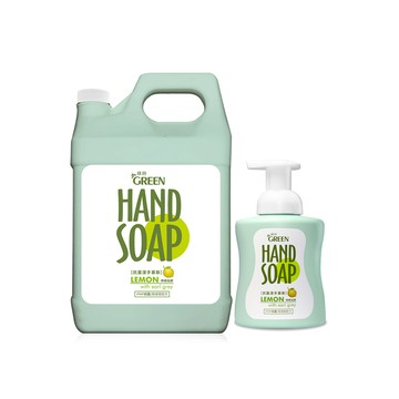 GREEN 抗菌潔手慕斯加侖桶組(3800ml+300ml)-檸檬伯爵