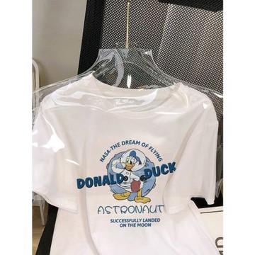 美式卡通大碼純棉t恤男女夏同款夏季半袖寬松版型短袖ins情侶上衣