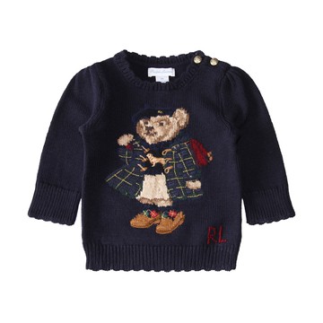 Polo Ralph Lauren - Navy Cotton Polo Bear Sweater