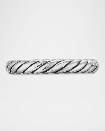 Modern Cable Band Ring in Silver, 3.4mm