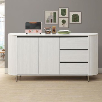 Boden-漢妮6尺造型岩板收納餐櫃/碗盤櫃/置物矮櫃/電器櫃/玄關櫃