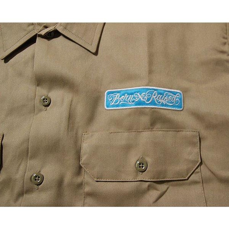 BornxRaised (ボーンアンドレイズド) 半袖 ワークシャツ ディッキーズ BORN X RAISED + MR. CARTOON WORK  SHIRT Dickies 1574 KHAKI | LINEブランドカタログ