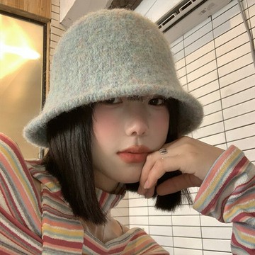 日系簡約毛呢漁夫帽女秋冬季顯臉小水桶帽韓版百搭保暖大頭圍盆帽