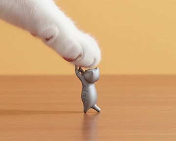 抓抓貓單吊款項鍊 砂面原色 不鏽鋼 抗過敏 台灣製造