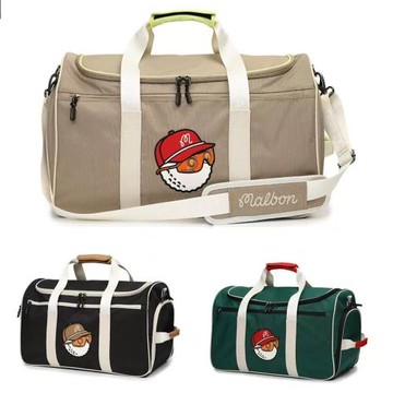 韓國Malbon高爾夫手提包25早春男女GOLF拼色經典帆布波士頓衣物包