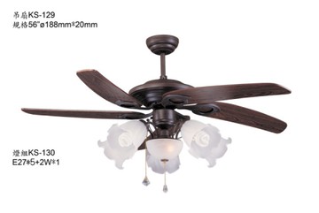 【燈王的店】《台灣製燈王強風吊扇》56吋吊扇+吊扇燈5+1燈(馬達保固十年) ☆KS-129+KS-130