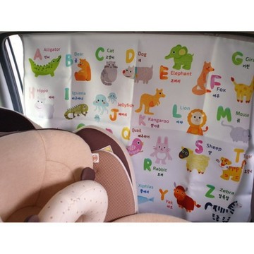 今天買明天到】2026款ins韓版動物水果圖案寶寶認知遮陽簾汽車窗簾 AM3