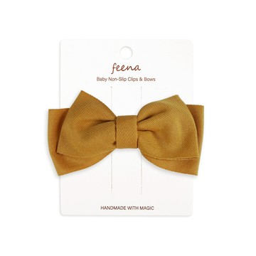 Feena - No.74蝴蝶結髮夾-黃