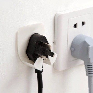 創意粘膠電器插頭掛鉤子電源線插座塑料粘鉤強力粘貼墻壁墻面