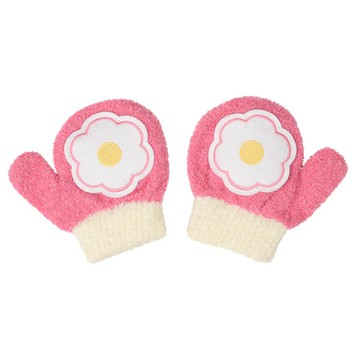 akachan honpo - 手套 啾笛聲-小花-粉紅色-日本製