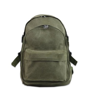 2025軍綠帆布包復古戶外多口袋背包旅行雙肩包情侶大容量撞色休閑