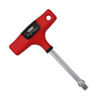 felo T型膠柄六角板手 套筒接頭型 1/4x125mm 人體工學橡膠包覆握柄 超省力 高防滑握柄 吊掛孔設計  1支