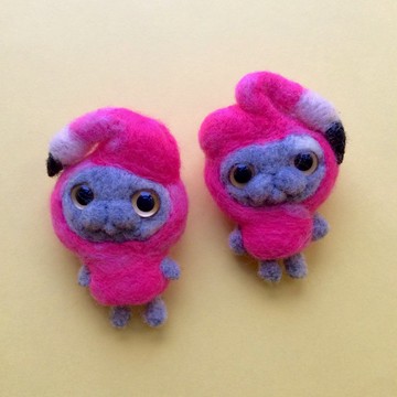 奀仔系列 羊毛猫猫flamingo胸針