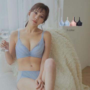 Daisy小雛菊收肉肉零脊心深V涼感軟鋼圈內衣BC罩杯-水藍VC維娜552605