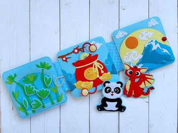 帶有 2024 年龍符號的毛氈書，紅龍，紅龍，完美的禮物