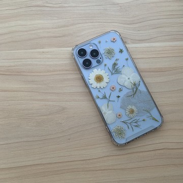新版 梨花白 押花 禮物手機殼 iPhone