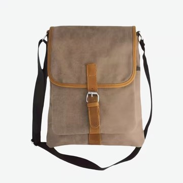 帆布資料夾斜背包 啡色/黑色 K1453
