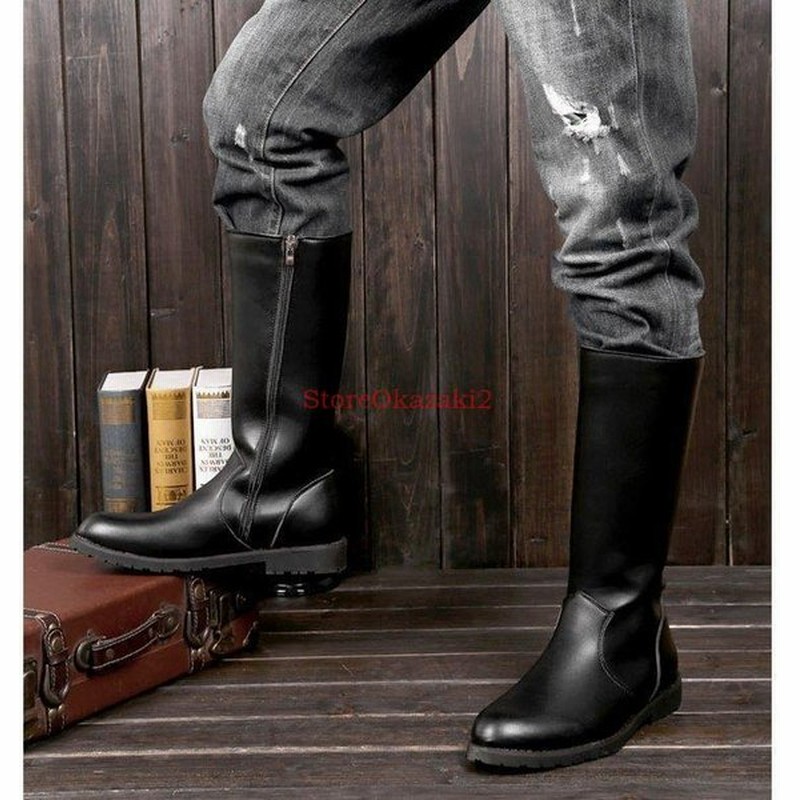 バイクブーツ 革ブーツ ロングブーツ メンズシューズ 冬 ライディングブーツ ステージ用靴 コスプレイヤー かっこいい 防寒防風 バイク用品 通販 Lineポイント最大0 5 Get Lineショッピング