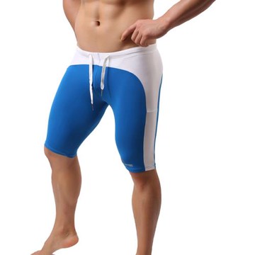 無畏船長 男士低腰運動系繩五分游泳褲 家居健身瑜伽美體塑身中褲