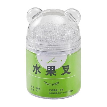 臺灣出貨🌺一次性水果叉罐裝收納盒加厚加硬家用便攜食品級透明小叉子擺攤用