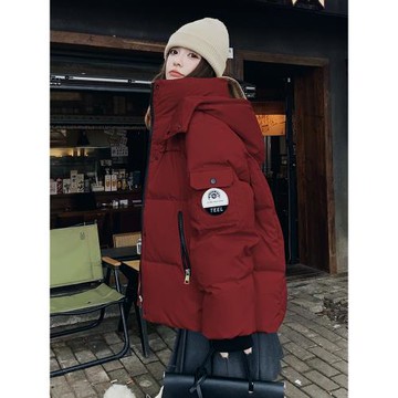 紅色羽絨棉衣棉服女2024冬新款爆款小個子今年流行加厚面包服外套