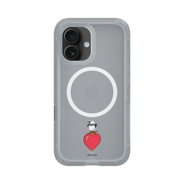 iPhone 16 AirX 流變灰 - 湯姆貓與傑利鼠 Tom and Jerry - 貼紙系列 - 愛心傑利鼠