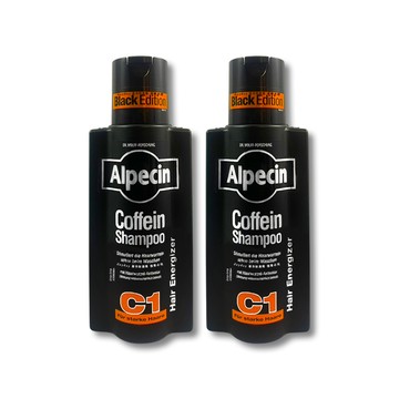 Alpecin (2瓶超值組)德國強健髮根控油不含矽靈咖啡因洗髮精250ml/瓶-C1黑色經典(90周年限定)